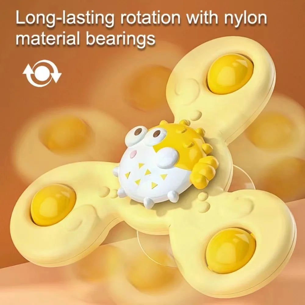 3Pcs/Set Baby Bath Toys Funny Bathing Sucker Spinner Suction Cup Cartoon Rattles Fidget Educational Toys For Children Boys ALPENZO