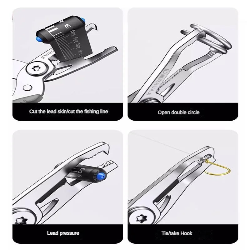 Multifunctional Curved Mouth Road Sub Pliers Cutting Lines Uncoupling Fish Hooks Opening Coils Outdoor Fishing Tools Plier