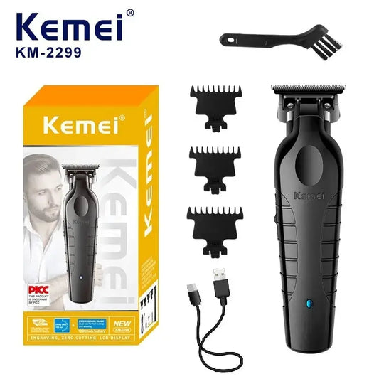 KEMEI Black Hair Clippers for Men Cordless Clippers for Hair Cutting Professional Barber Clippers USB Rechargeable Wireless Hair - ALPENZO