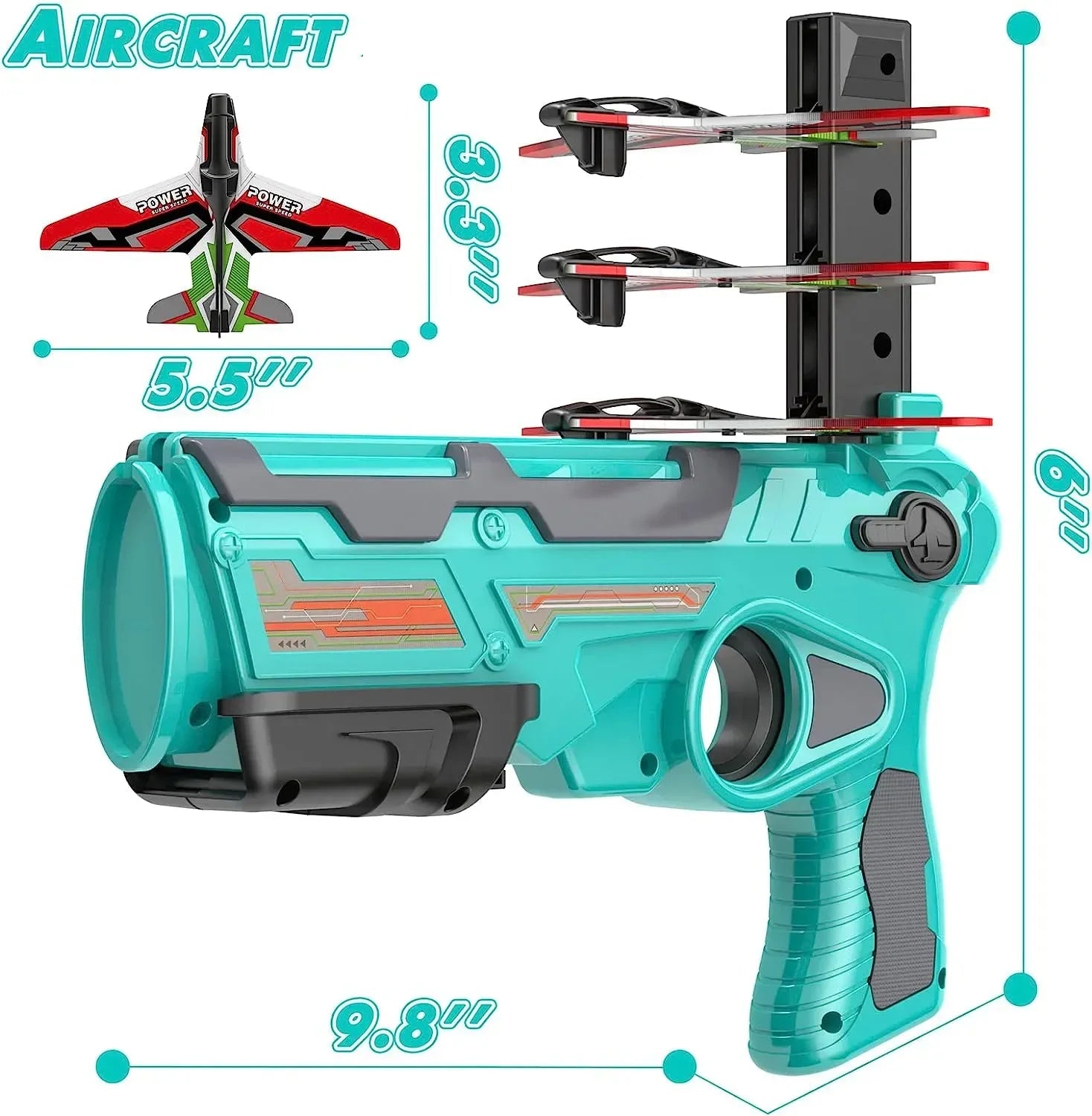 Ejection Aircraft Shooting Game Outdoor Parent-child Sports Toy Boy Gifts Shooting Aircraft Set Plastic Airplane Toys for Kids ALPENZO