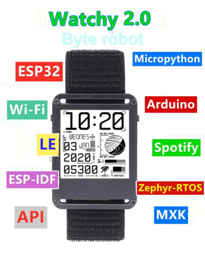 ESP32 Open Source Watchy V2.0 Gift E-ink Display Smart Watch For Arduino Robot DIY Kit Connect With Bluetooth And Wifi Robot Kit ALPENZO