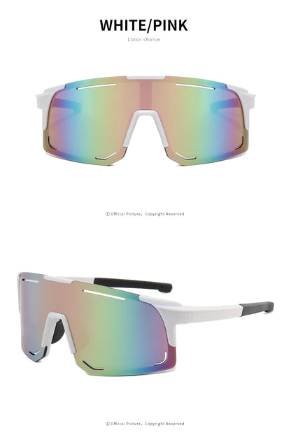 New Bicycle Sunglasses UV Protective Windshield Glass Men's and Women's Wear Lenses Road Cycling Sports Glasses Outdoor Glasses