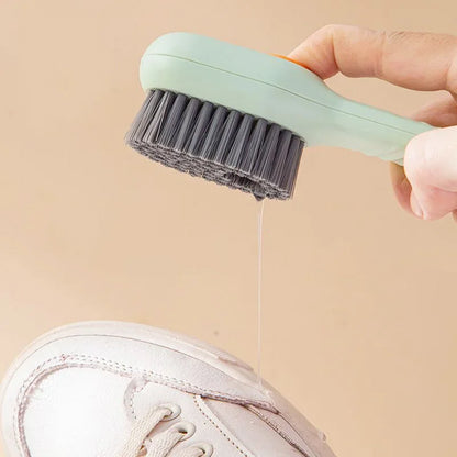 1/2pcs Shoes Brush Automatic Liquid Discharge Multifunction Press Out Shoes Cleaner Soft Bristles Clothes Brushes Cleaning Tool