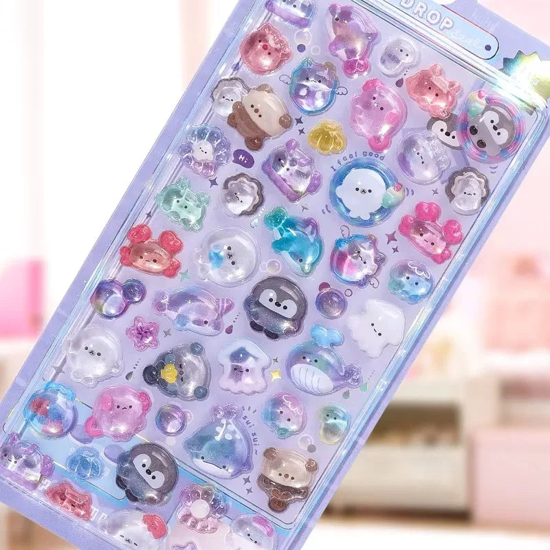 1 pc 3D Relief Stickers Scrapbooking Creative Candy Ghost Rabbit Drop Diy Diary Stationery Sticker Decor Cute Aesthetic Stickers ALPENZO