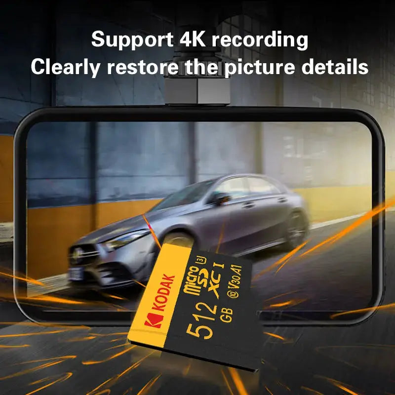 Kodak Micro SD Card Memory Card Class 10 32GB 64GB 128GB 256GB U3 4K High Speed Cartao De Memoria Flash Memory TF Mecard C10 - ALPENZO