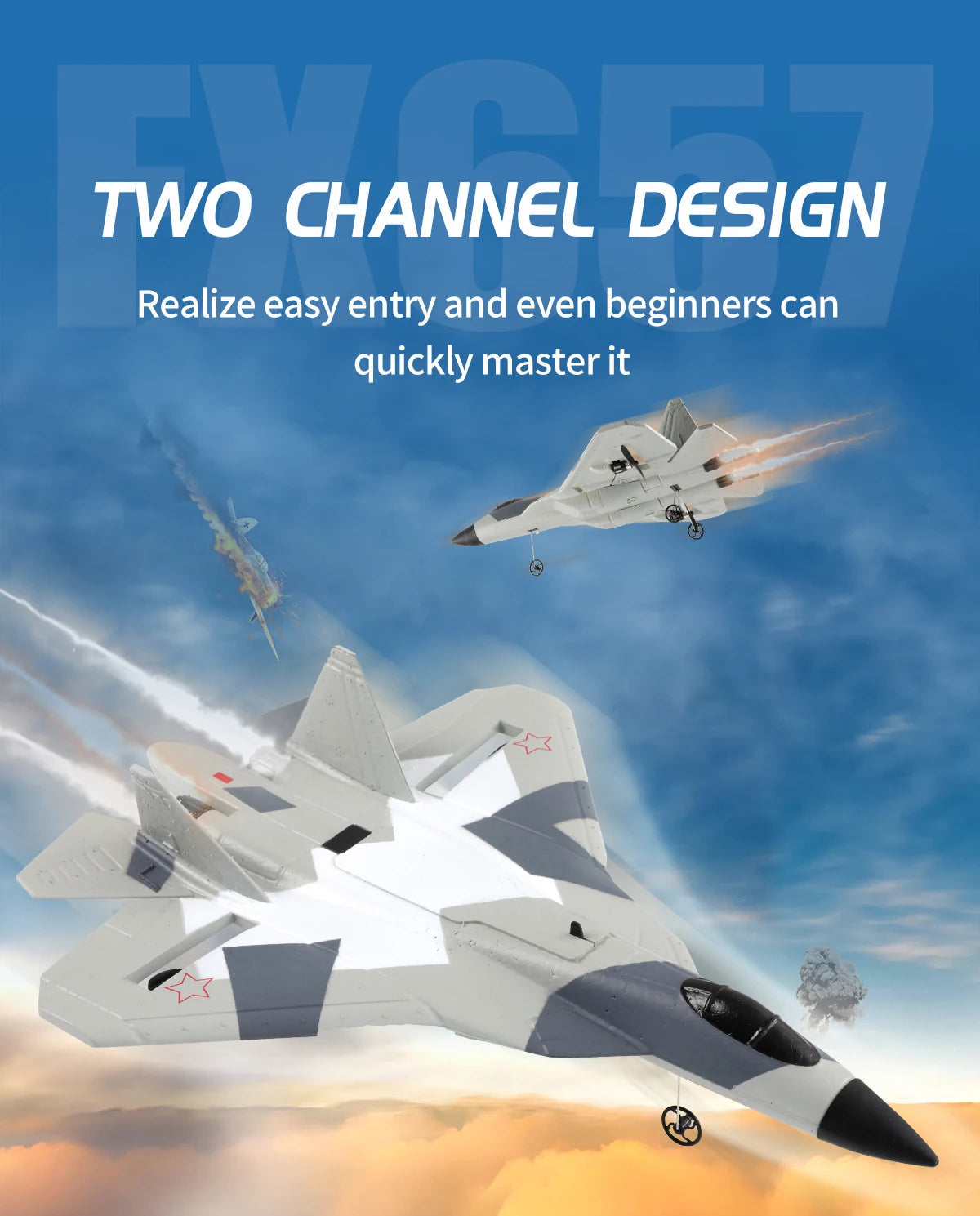RC Foam Aircraft SU-35 Plane 2.4G Radio Control Glider Remote Control Fighter Plane Glider Airplane Foam Boys Toys for Children ALPENZO