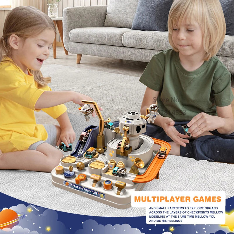 Racing Rail Car Model Space Aerospace Animals Educational Toys Children Train Track Adventure Brain Mechanical Interactive Game ALPENZO
