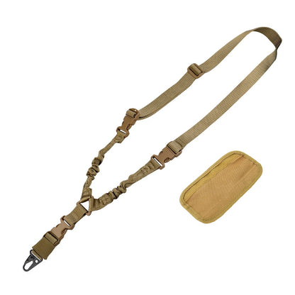 Tactical Gun Single Point Sling Adjustable Bungee Rifle Shoulder strap length for Airsoft Hunting Accessories Strap M4 with pad