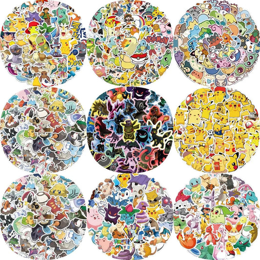 Cool Neon Pokemon Stickers Anime Pikachu Graffiti Decals for Laptop Skateboard Phone Waterproof Cool Cartoon Sticker for Kids ALPENZO