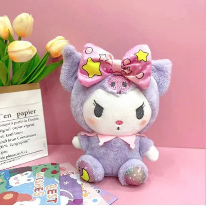 Sanrio 25Cm Anime Sanriod Toys Kawaii Kuromi  Cinnamorol Plush Soft Stuffed Animals Doll Plushie Pillow Children's Toys Gifts ALPENZO