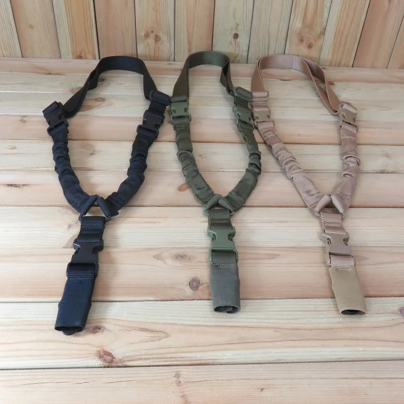 Tactical Gun Single Point Sling Adjustable Bungee Rifle Shoulder strap length for Airsoft Hunting Accessories Strap M4 with pad