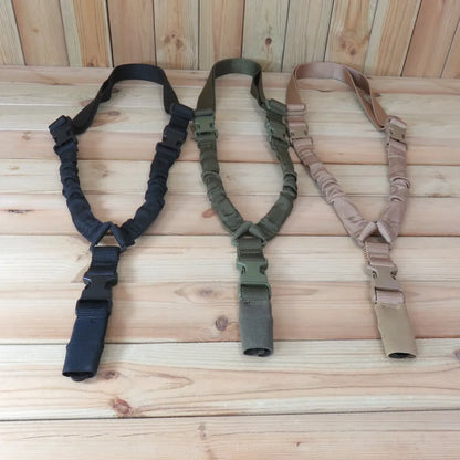 Tactical Gun Single Point Sling Adjustable Bungee Rifle Shoulder strap length for Airsoft Hunting Accessories Strap M4 with pad