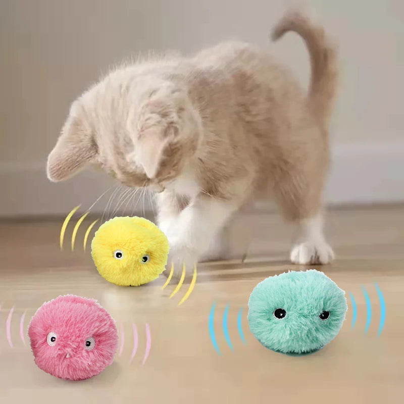 Interactive Ball Smart Cat Toys Plush Electric Catnip Training Toy Kitten Touch Sounding Pet Product Squeak Toy Ball - ALPENZO