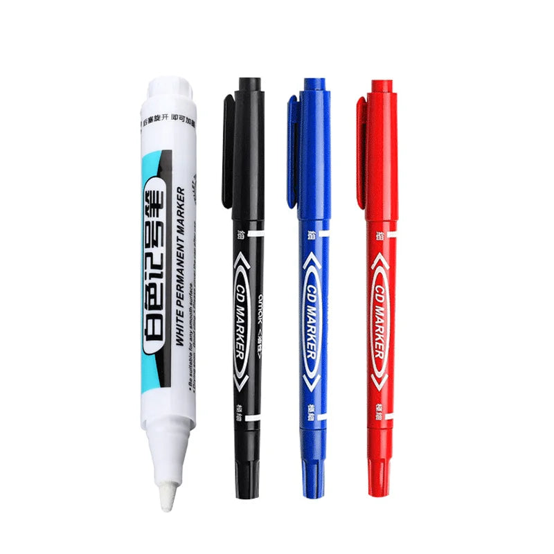 1/4Pcs White Permanent Paint Pen set for Wood Rock Plastic Leather Glass Stone Metal Canvas Ceramic Deep Hole Marker 0.7mm ALPENZO