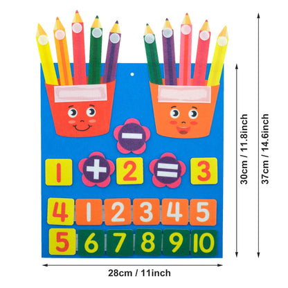 Kids Montessori Toys Felt Board Finger Numbers Counting Toy Learn Calculate Math Toy for Kids Kindergarten Learning Activities ALPENZO