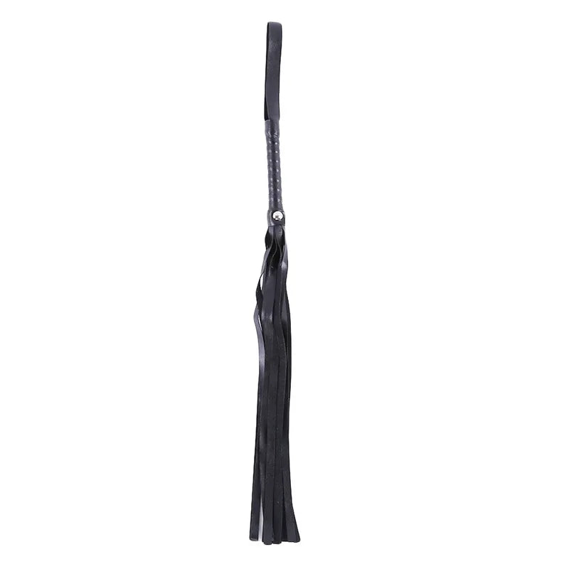 High Quality Pu Leather Pimp Whip Racing Riding Crop Party Flogger Hand Cuffs Queen Black Horse Riding Whip Sports Horsewhip