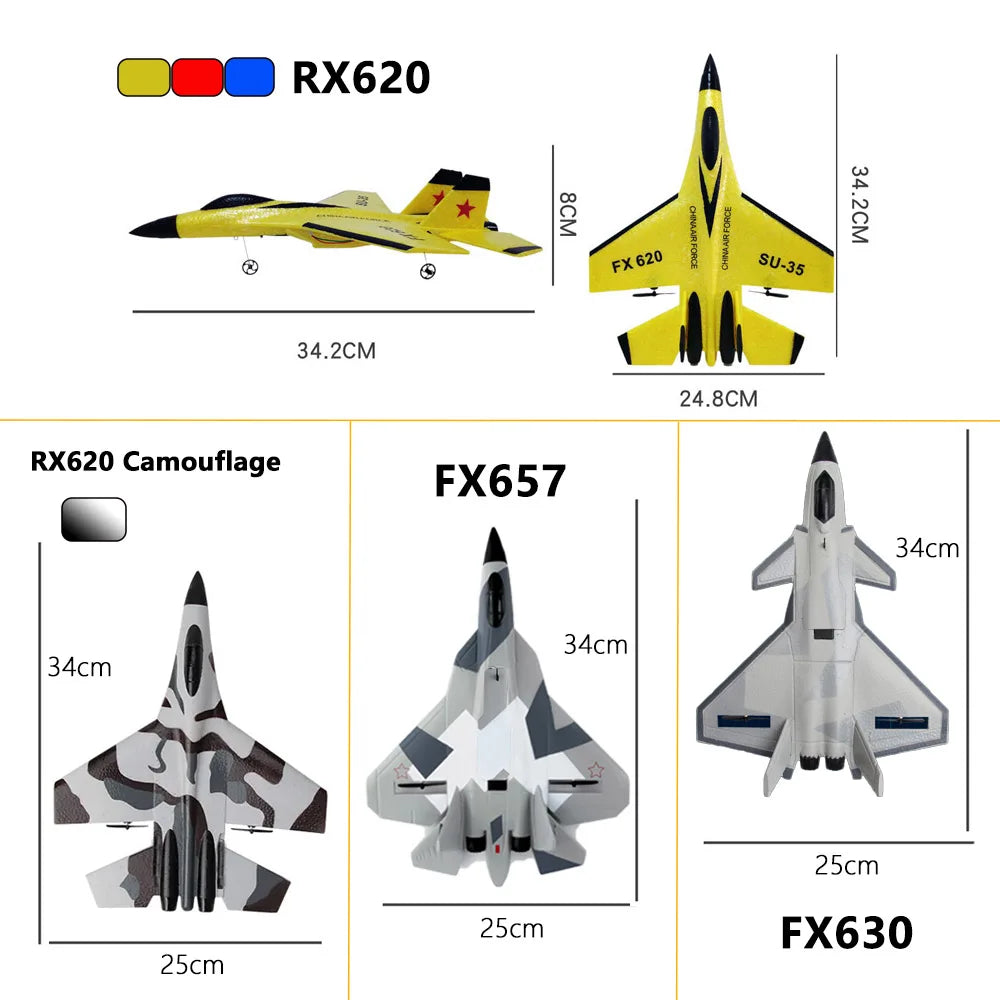 RC Foam Aircraft SU-35 Plane 2.4G Radio Control Glider Remote Control Fighter Plane Glider Airplane Foam Boys Toys for Children ALPENZO