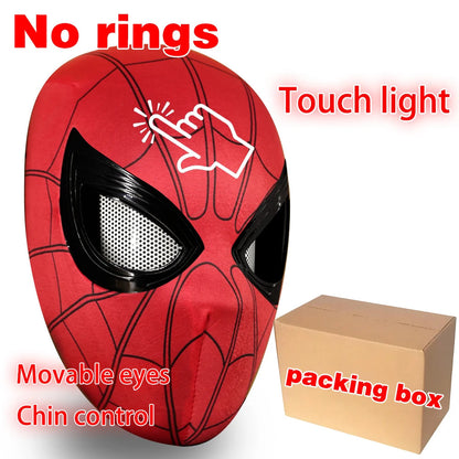 Spiderman Mask Eyes Movable Remote Control Peter Parker Spiderman toys children  Halloween Cosplay Costume Mask Christmas Gifts ALPENZO