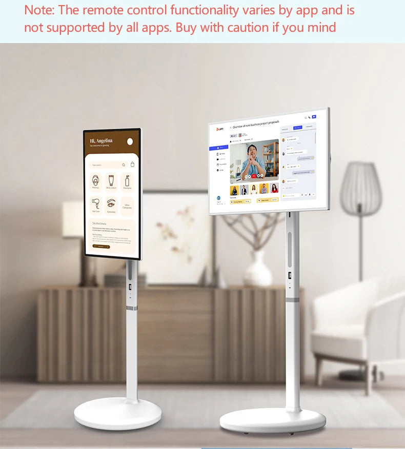 TouchWo Standby me 27 32 inch Moving Smart portable Television Monitor Touch Screen Rolling Rechargeable Tv Stand On Wheels - ALPENZO