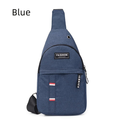 Men's Small Canvas Crossbody Chest Bag, Multifunctional Sling Bag For Outdoor Sports Travel Hiking Camping