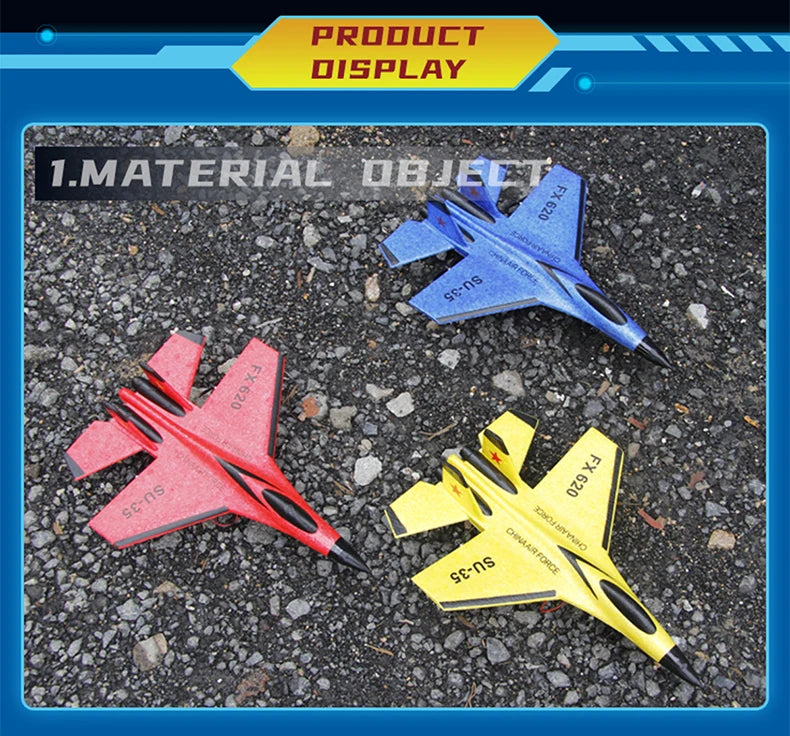 RC Foam Aircraft SU-35 Plane 2.4G Radio Control Glider Remote Control Fighter Plane Glider Airplane Foam Boys Toys for Children ALPENZO
