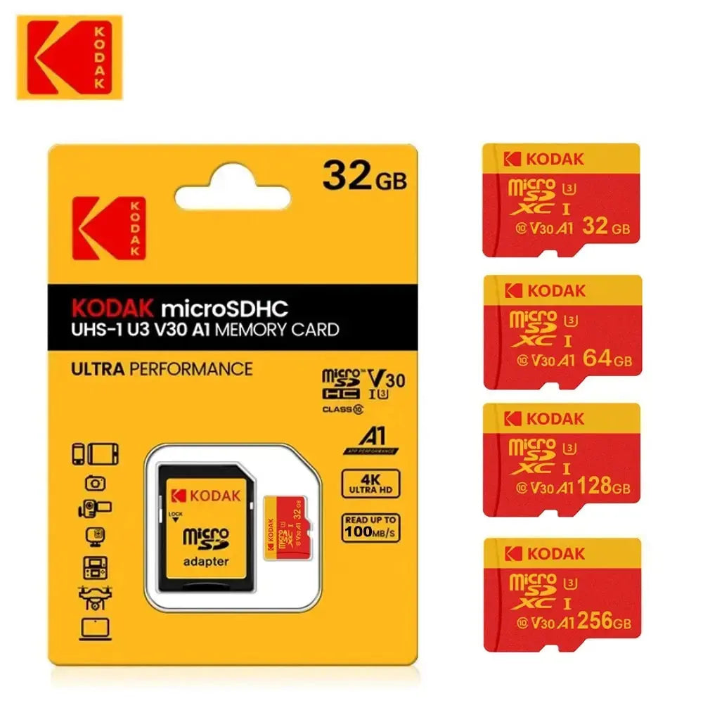 KODAK MicroSD Card Memory Card 32GB 64GB Special For Driving Recorder 128GB 4K High Speed Flash Memory TF Flash Cards for Camera - ALPENZO