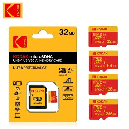KODAK MicroSD Card Memory Card 32GB 64GB Special For Driving Recorder 128GB 4K High Speed Flash Memory TF Flash Cards for Camera - ALPENZO