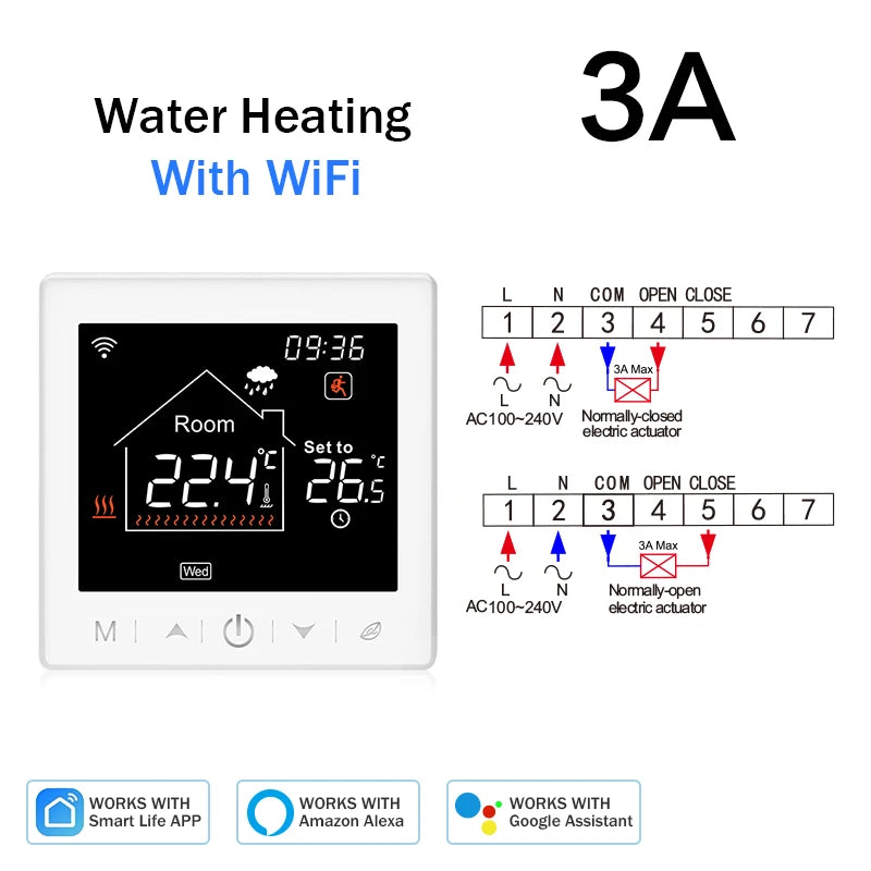Tuya Smart Home Wifi Room Thermostat For Underfloor Heating Smart Thermostat for Gas Boiler 220V Temperature Controller Alexa - ALPENZO