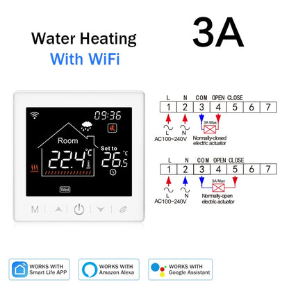 Tuya Smart Home Wifi Room Thermostat For Underfloor Heating Smart Thermostat for Gas Boiler 220V Temperature Controller Alexa - ALPENZO