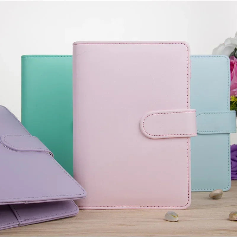Macaroon Color A6/A5 PU Leather DIY Binder Notebook Cover Diary Agenda Planner Paper Cover School Stationery ALPENZO
