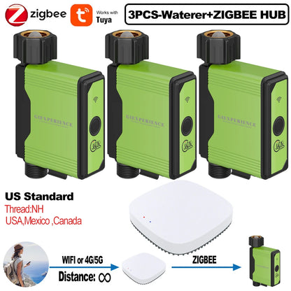 ZIGBEE WIFI Garden Watering Timer Smart Sprinkler Drip Irrigation System Built-in Water Flow Recorder Controller TUYA - ALPENZO