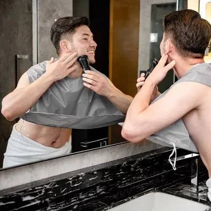 Shaving Apron for Men, Beard Catcher Cape, Hair Trimming Bib for Shaver & Barber, Easy Clean Face & Beard Hair Catcher