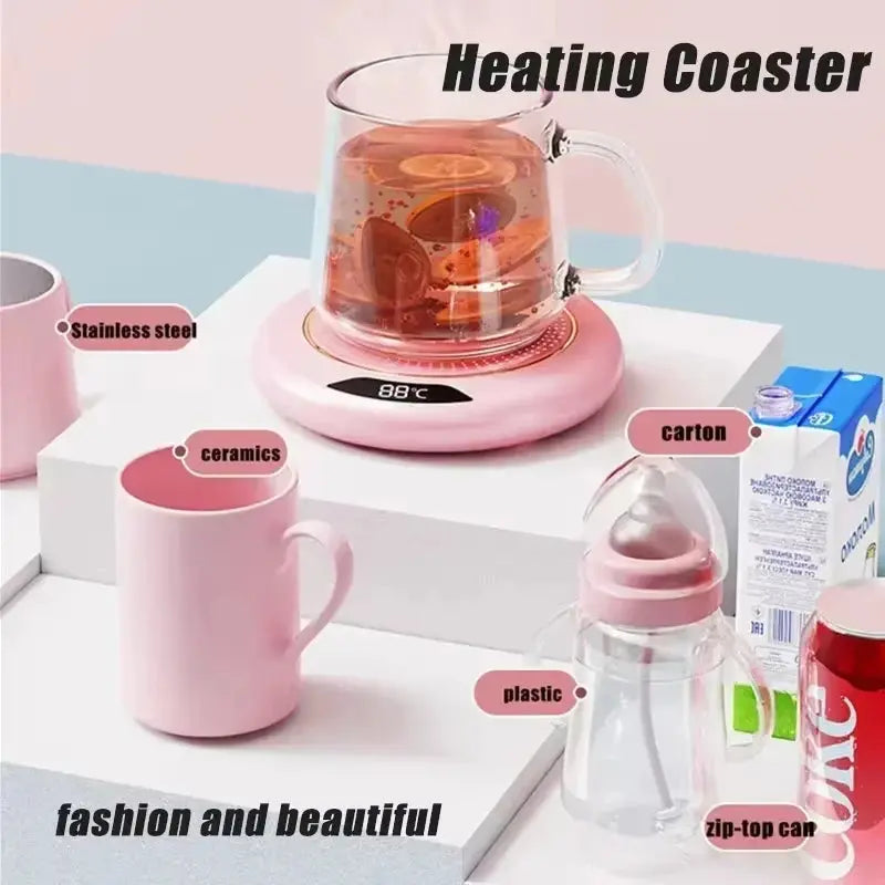 Thermostat Coaster USB Home Heating Coaster 3-speed Adjustment Heating 55 Degrees Constant Temperature - ALPENZO