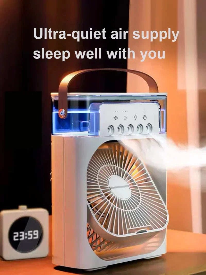 3 In 1 Fan AIr Conditioner Household Small Air Cooler LED Night Light Portable Air Adjustment Fan Office Home Fan New ALPENZO