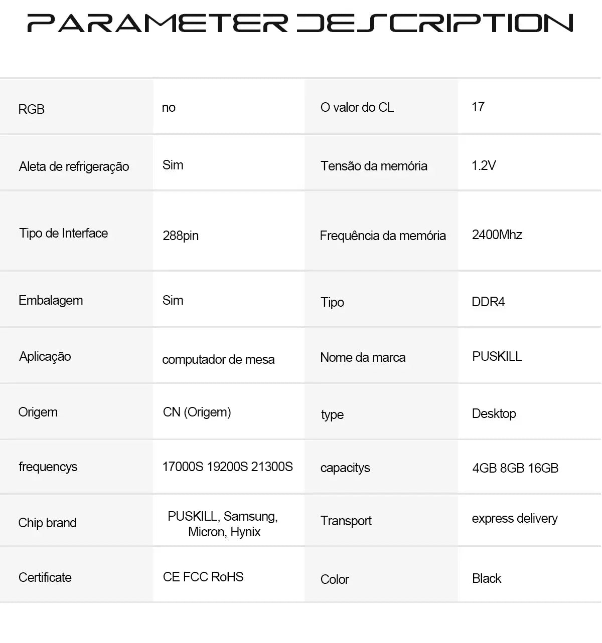 PUSKILL Memória RAM DDR4 16GB 8GB 1.2V 3200MHz 2666MHz Desktop Computer UDIMM Cooling Vest Memory Memoria - ALPENZO