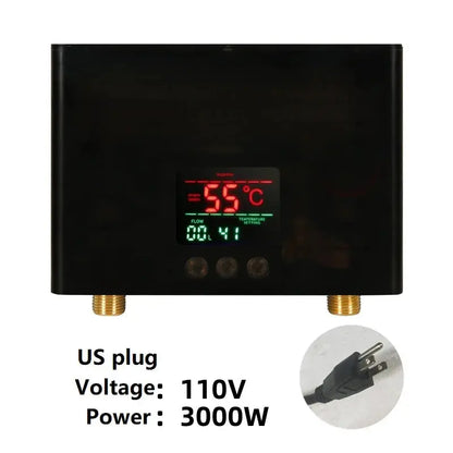 110V/220V Instant Water Heater 3000W/5500W Wall-Mounted Electric Heaters for Bathroom Hot Water Shower and Home Kitchen Heating - ALPENZO