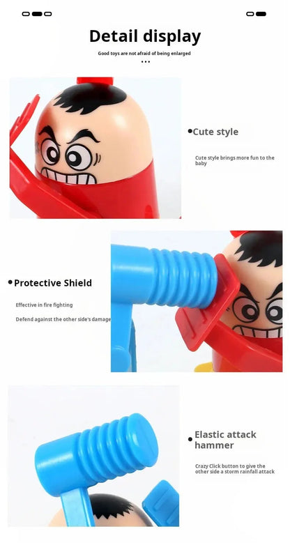 Mini Children's Head Knocking Little Man Fighting Red and Blue Attack and Defense Twin Parent Child Finger Fighting Game Machine ALPENZO
