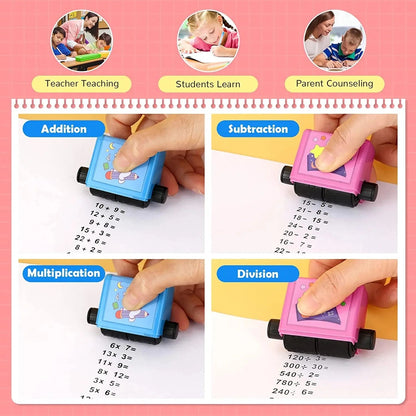 Math Roller Stamp Addition Subtraction Multiplication Division Practice Digital Mathematical Operation Stamp Teaching Supplies ALPENZO