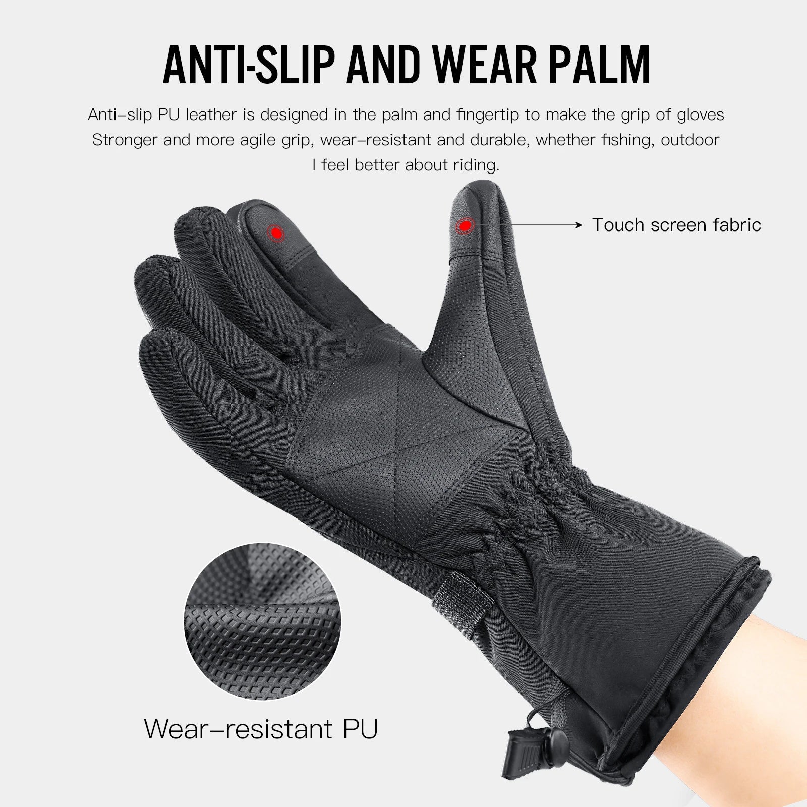 Electric Heated Gloves Motorcycle Winter Moto Heated Gloves Warm Waterproof Rechargeable Heating Thermal Gloves For Snowmobile ALPENZO