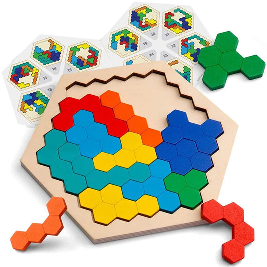 Wooden Tangram Jigsaw DIY Puzzle Kids Learning Educational Toys for Children Thinking Training Wood Toy Puzzles Montessori Games ALPENZO