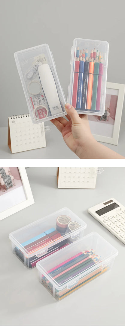 Large Capacity Transparent Stationery Case Pencil Storage Colour Pencil Storage Children's Crayon Painting Sketching Pencil Bag ALPENZO