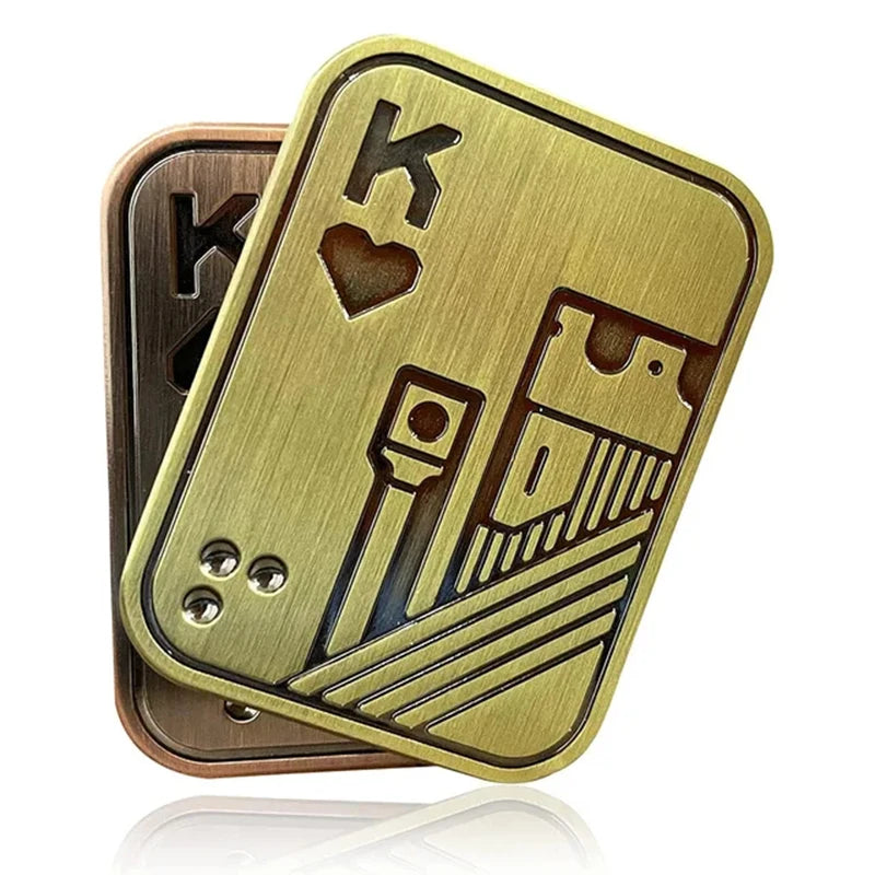 KK AA Fidget Slider Metal Skull Push Slider Stress Relief Toy Anti Stress EDC Top Spinning Poker Toys  Adults Gifts ALPENZO