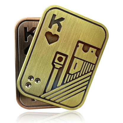 KK AA Fidget Slider Metal Skull Push Slider Stress Relief Toy Anti Stress EDC Top Spinning Poker Toys  Adults Gifts ALPENZO
