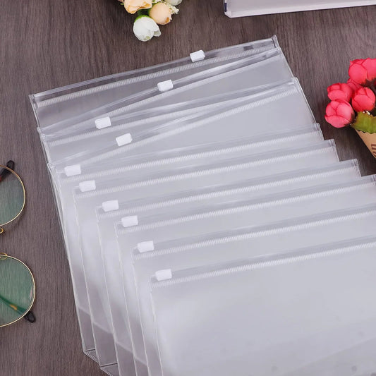 10PCS A6 Binder Pockets 6 Holes Cash Envelopes for Budgeting, Clear Zipper Folders for 6-Ring Binder, Waterproof PVC  Organizer ALPENZO