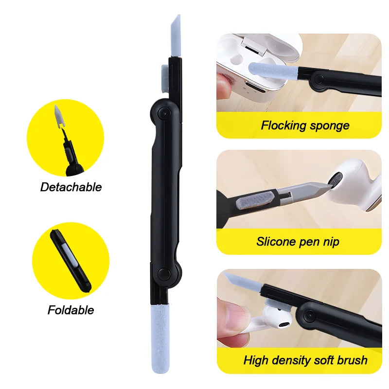7-in-1 Computer Keyboard Cleaner Brush Screen cleaning Spray Bottle Set Earphones Cleaning Pen Cleaning Tools Keycap Puller ALPENZO