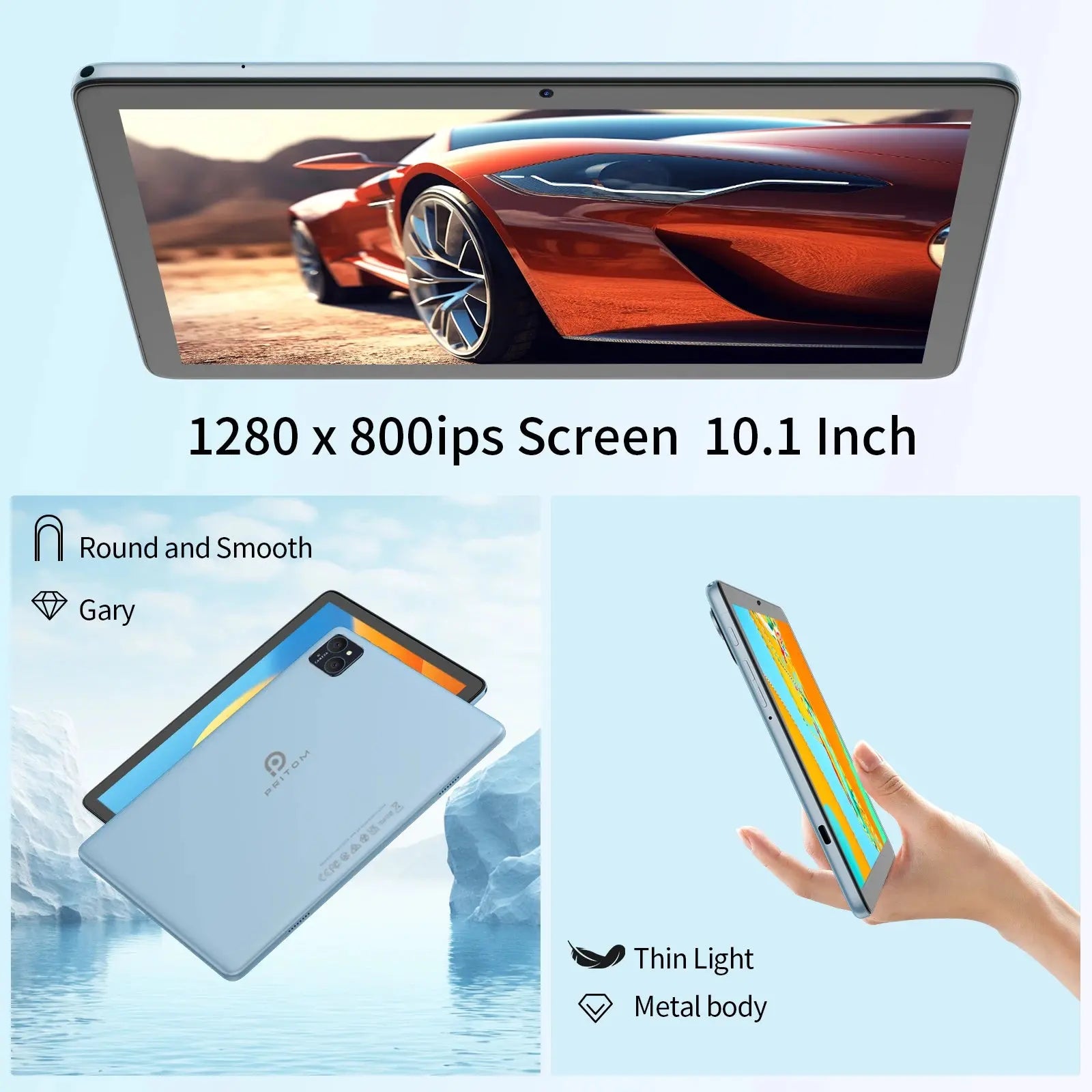 PRITOM TAB11 Android 14 Tablet 10 Inch, 8GB(4+4 Expand) RAM + 128GB ROM, Octa Core, 5G WiFi, with Keyboard, Mouse, Case - ALPENZO