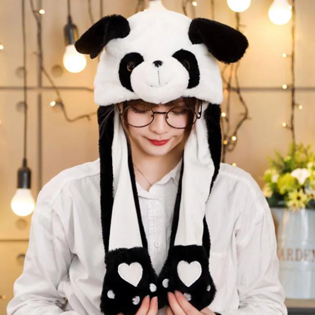 Unicorn Animal Ear Hat Plush Bunny Ears Moving Jumping Up Toys Dress Up Funny Cosplay Party for Kids Christmas Gift for Adult ALPENZO