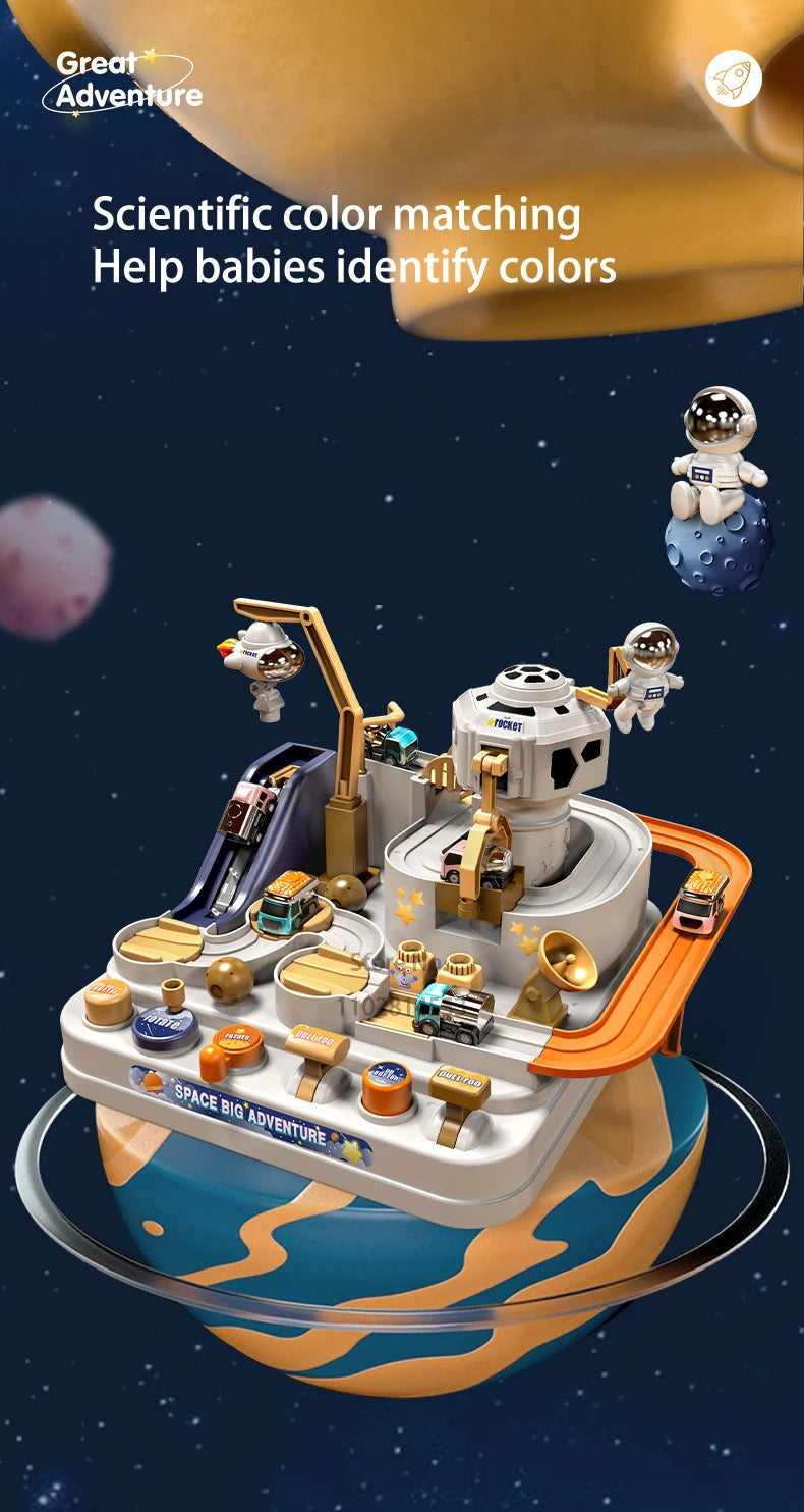 Racing Rail Car Model Space Aerospace Animals Educational Toys Children Train Track Adventure Brain Mechanical Interactive Game ALPENZO