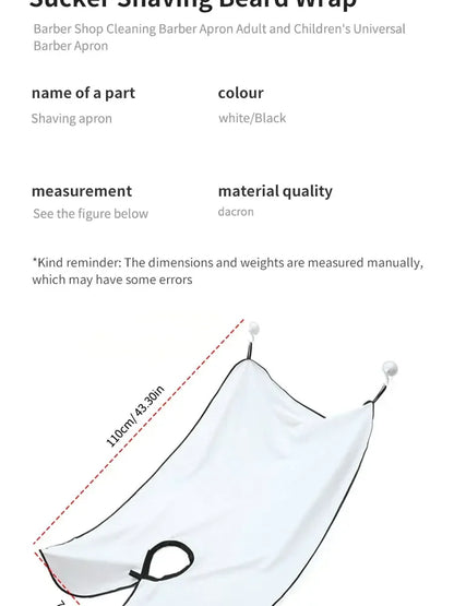Shaving Apron for Men, Beard Catcher Cape, Hair Trimming Bib for Shaver & Barber, Easy Clean Face & Beard Hair Catcher