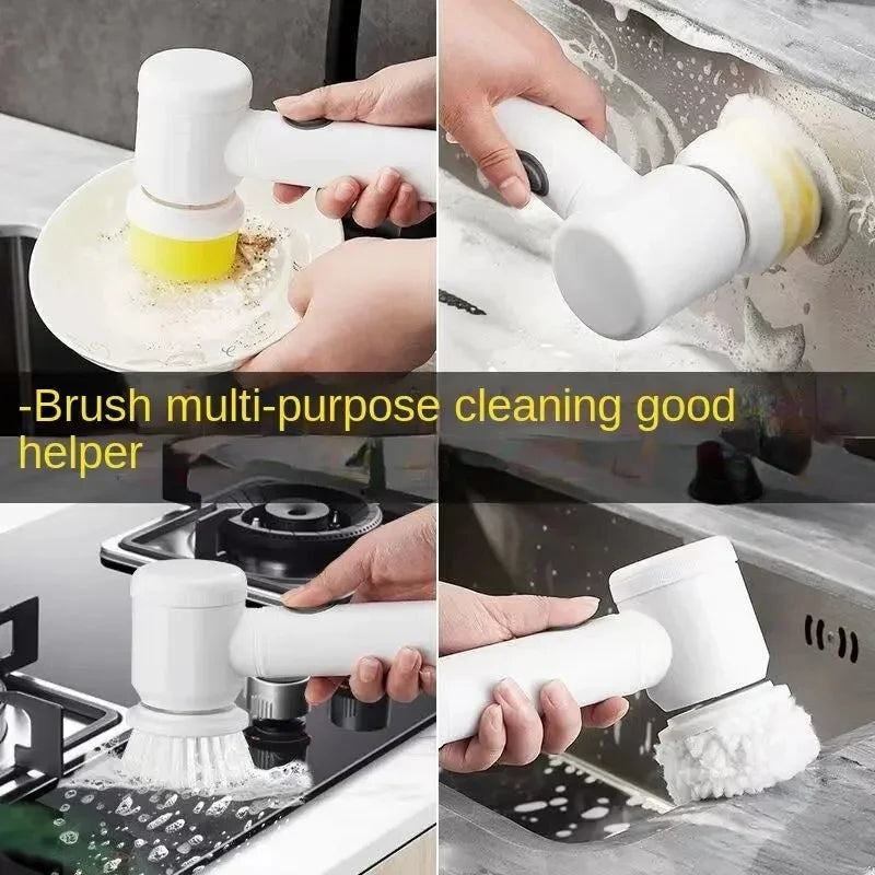 Electric Spin Scrubber,Bathroom Cleaning Brush Power Scrubber with 5 Replaceable Brush Heads, Electric Cleaning Brush ALPENZO